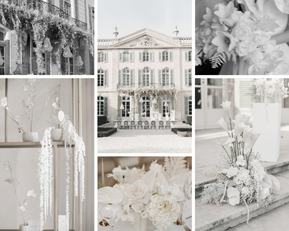 wedding- white - château de Tourreau - France - Provence - Flowers
